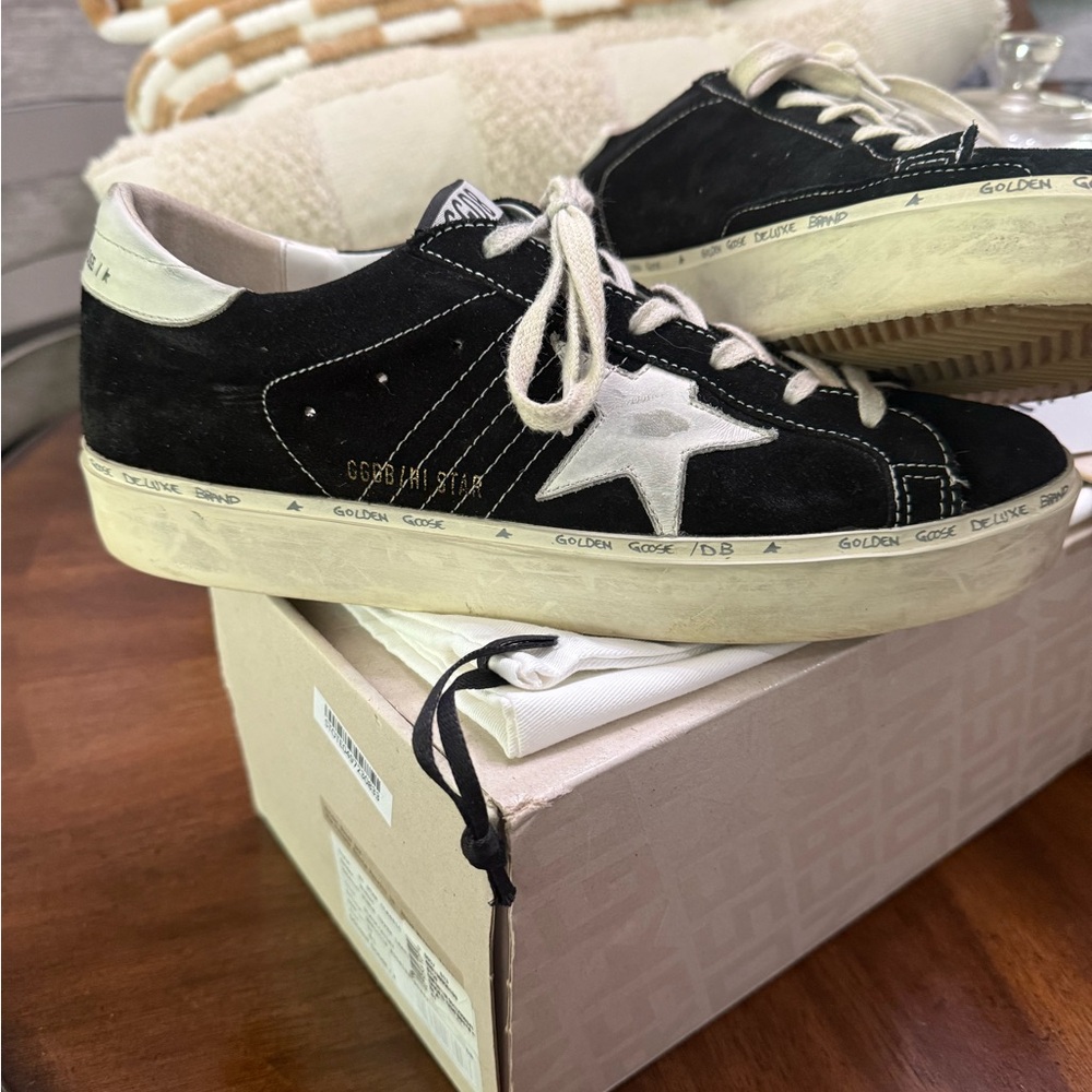 Golden Goose Black Suede Sneakers with Leather Star - Picture 5 of 11